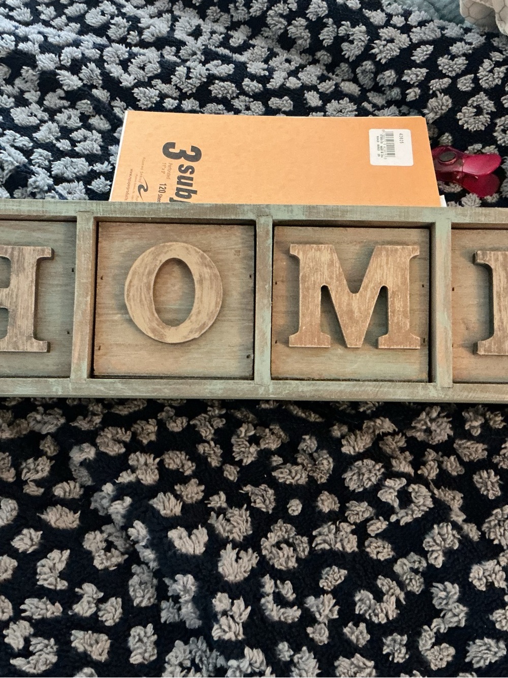 Rustic HOME Wooden Wall Decor in Weathered Brown and Green